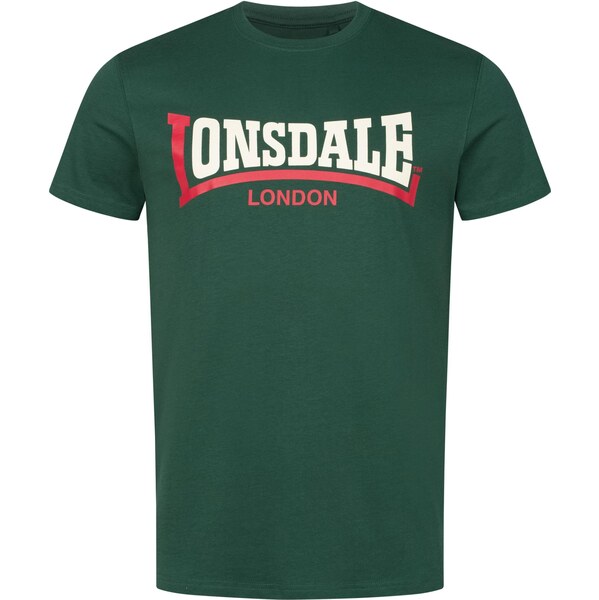 LONSDALE Tričko Two Tone tmavozelená / tmavooranžová / biela 65795316