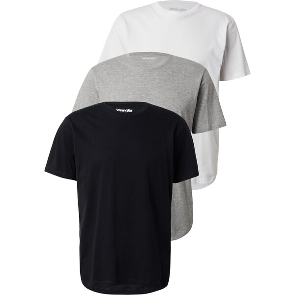 WRANGLER Tričko sivá melírovaná / čierna / biela 65795643