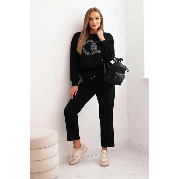 Kesi Włoski Dámsky komplet z viskózy s ozdobným motívom a nohavicami 65050911