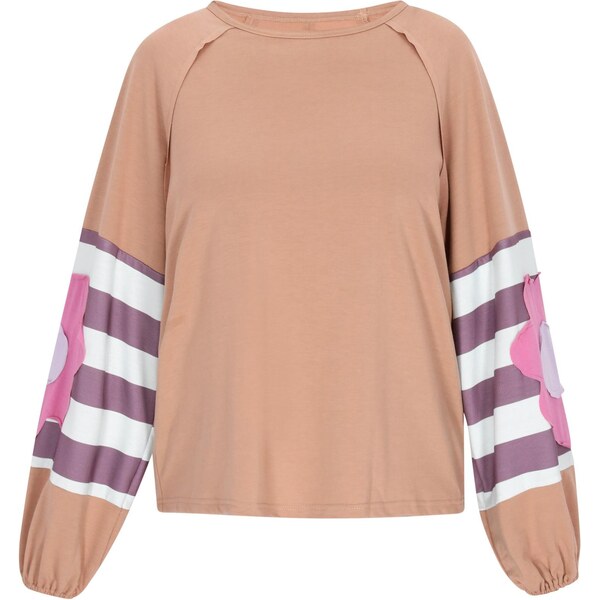 usha FESTIVAL Mikina svetlohnedá / tmavofialová / biela 66140771