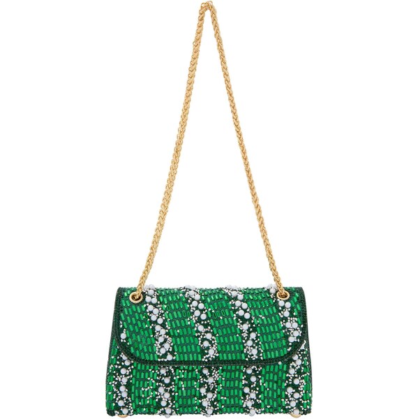 faina Taška cez rameno zelená / tmavozelená / biela 66141313