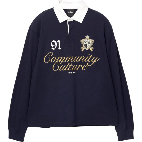 Pull&Bear Tričko námornícka modrá / zlatá žltá / biela 65796763