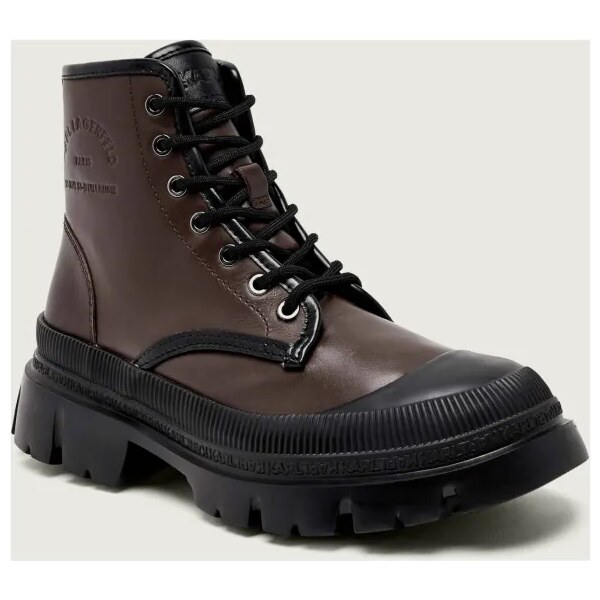 Karl Lagerfeld Kožené vysoké topánky TREKKA 65784308