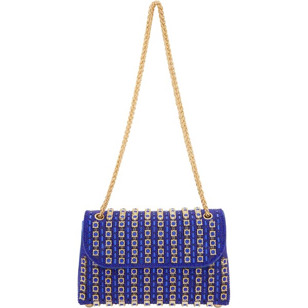 faina Listová kabelka modrá / zlatá 66141597