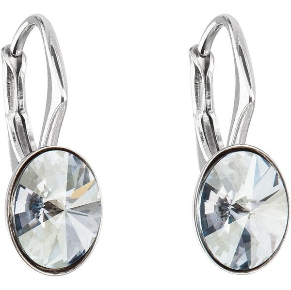 Evolution Group Strieborné oválne náušnice s kryštálmi Swarovski 31276 66583148