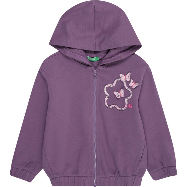 UNITED COLORS OF BENETTON Tepláková bunda černicová / ružová 65817023