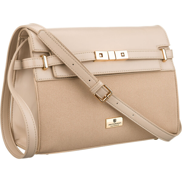 Béžová dámska crossbody kabelka Peterson so zapínaním na zips a magnet 66067064
