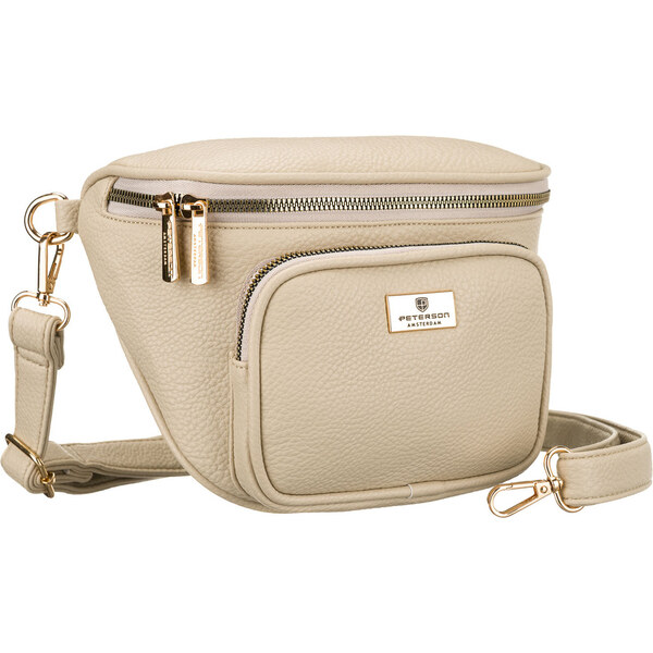 Peterson Béžová dámska crossbody kabelka z ekologickej kože so zlatými 66067102
