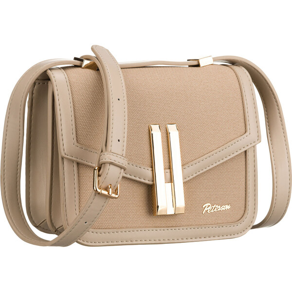 Dámska béžová crossbody kabelka Peterson s magnetickým klipsom a 66066993