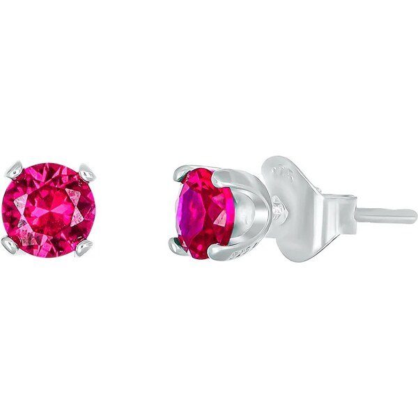 CRYSTalp Strieborné kôstky s fuchsiovým kryštálom Feel 42270.FUC.S 66579034