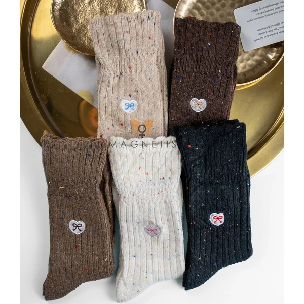 Teplé ponožky Magnetis CO5025 s pruhmi a srdiečkami 65849545