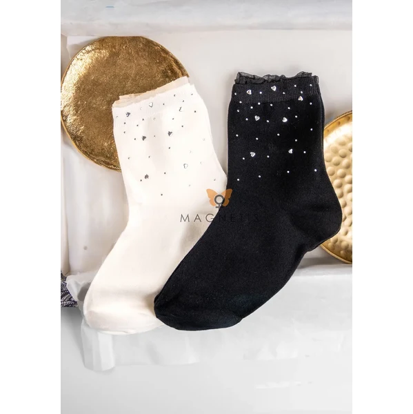 Ponožky Magnetis QR5010 so srdiečkami a kamienkami 65803787