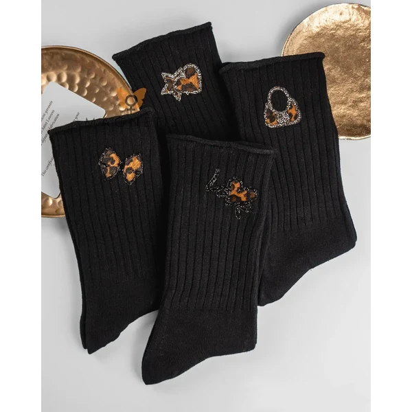 Dámske ponožky Magnetis QR5008 s leopardím vzorom 66501995