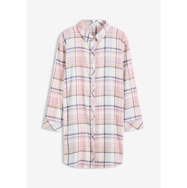 bonprix Tkaná nočná košeľa z flanelu s gombíkovou légou, farba modrá 65805833