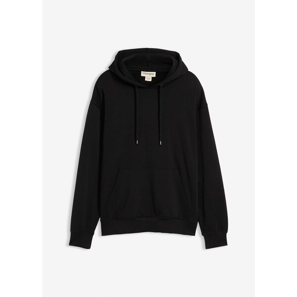 bonprix Mikina s kapucňou z čistej bio bavlny, Loose Fit, farba čierna 65805854