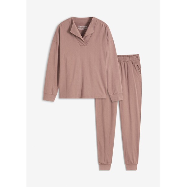 bonprix Domáce oblečenie z mäkkej bavlny, oversized, farba hnedá 65805857