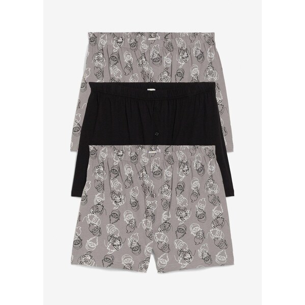 bonprix Široké boxerky s bio bavlnou (3 ks), farba šedá 65805909