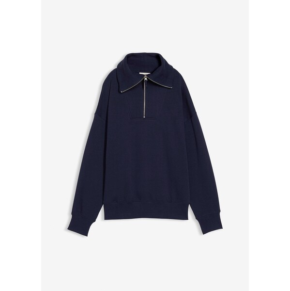 bonprix Mikina z mäkkého bavlneného mixu, farba modrá 65805962