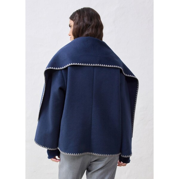 bonprix Vlnená bunda s ozdobnou výšivkou (-dielna sada so šálom), 65806322