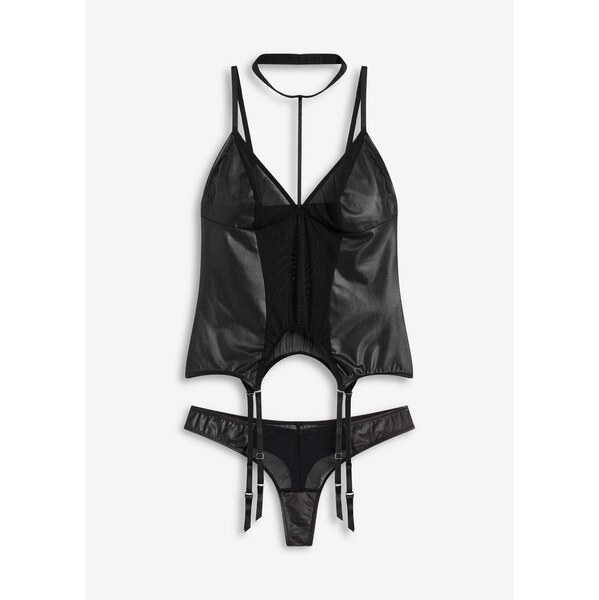 bonprix Podväzkový top a stringové nohavičky (2-dielna sada), farba 65806434