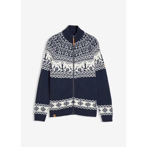 bonprix Nórsky pletený sveter, farba modrá 65806457