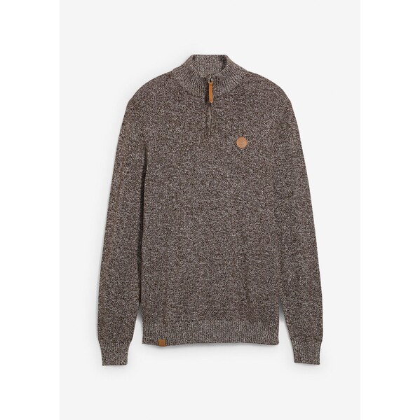 bonprix Pulóver s čistou bavlnou, farba hnedá 65806456
