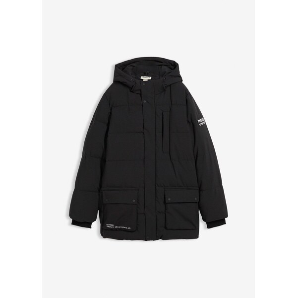 bonprix Prešívaná bunda so športovými detailmi, s kapucňou, farba 65806486