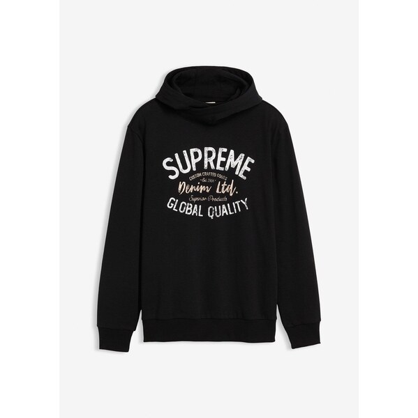 bonprix Mikina z mäkkého bavlneného mixu, farba čierna 65806581