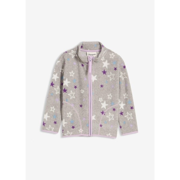 bonprix Flísová bunda s kontrastnými detailmi, farba šedá 65806639