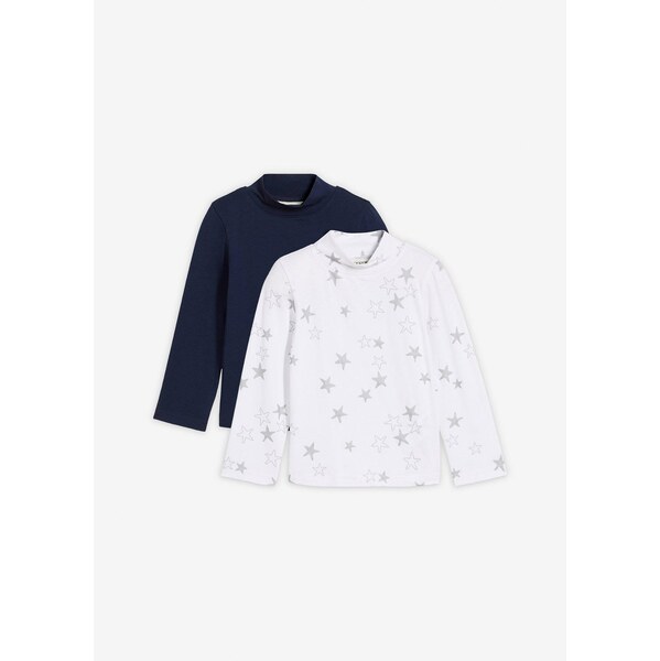 bonprix Tričko s dlhým rukávom z elastického bio bavlneného mixu (2 ks 65806654