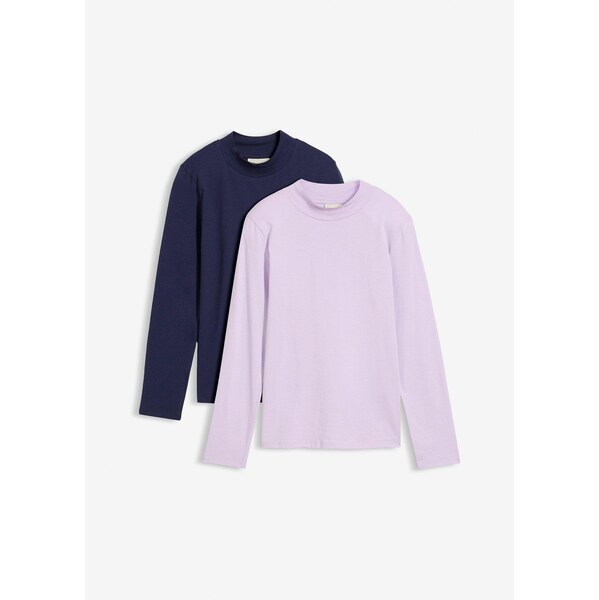 bonprix Tričko, rolákové (2 ks v balení), farba fialová 65806678