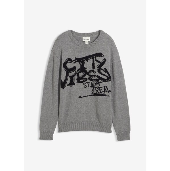 bonprix Pulóver z čistej bavlny, farba šedá 65806694