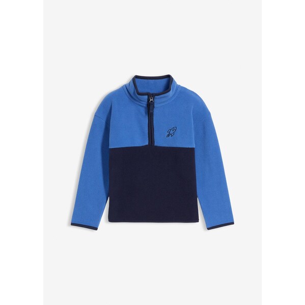 bonprix Flísový pulóver so zapínaním na zips, farba modrá 65806701