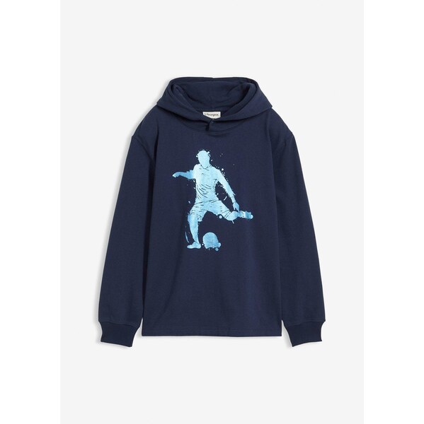 bonprix Mikina s kapucňou z mäkkého mixu bavlny, farba modrá 65806735