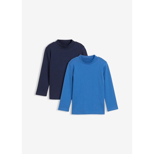 bonprix Tričko s dlhým rukávom a stojačikom, z čistej bio bavlny (2 ks 65806728