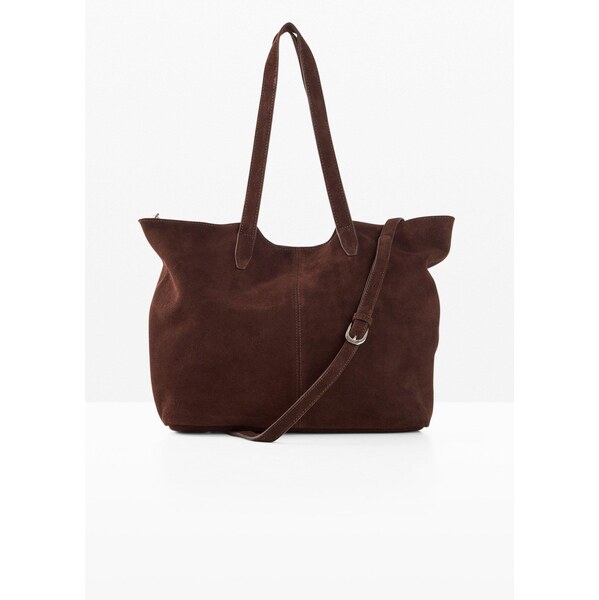 bonprix Maxi taška Shopper zo semišovej kože, farba hnedá 65806791