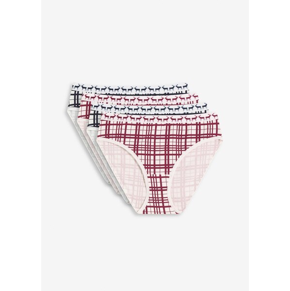 bonprix Maxi nohavičky s bavlnou (4 ks v balení), farba červená 65806871