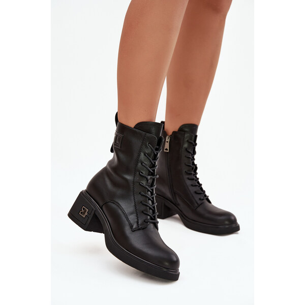 Zateplené Dámske Čižmy Z Pravej Kože Na Klocku Vinceza 66819 Čierne 65927852