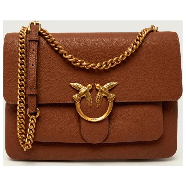 Pinko Kožená kabelka na rameno LOVE ONE SOFT BIG 65807075