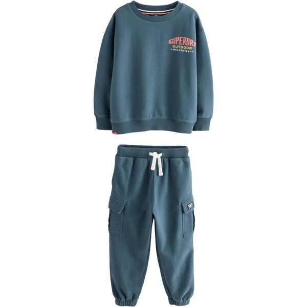 Superdry Joggingová súprava modrosivá / oranžová / lososová 65893273