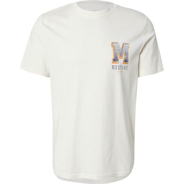 MUSTANG Tričko Style Austin šedobiela 65816924