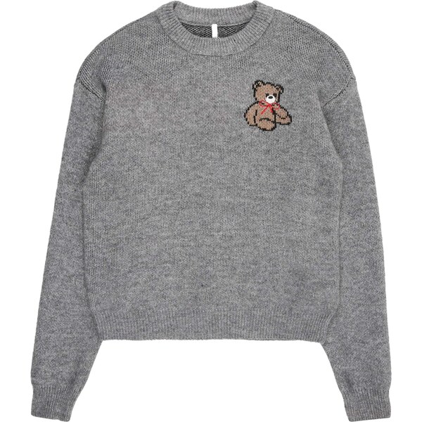 ONLY GIRLS Sveter hnedá / sivá melírovaná / biela 65816952