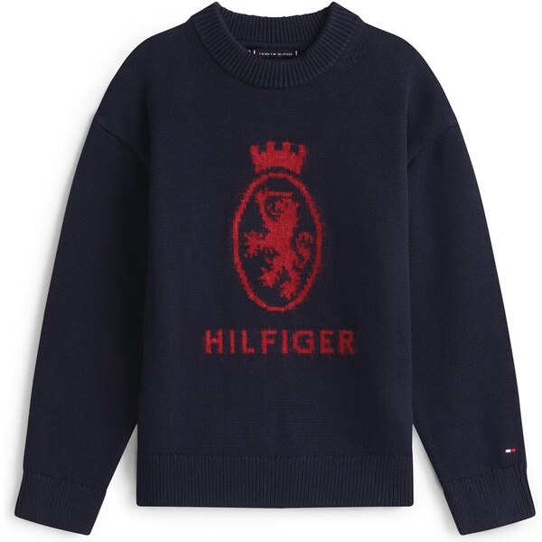 TOMMY HILFIGER Sveter námornícka modrá / rubínová 65816981
