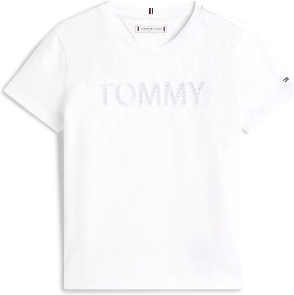 TOMMY HILFIGER Tričko strieborná / biela 65816980