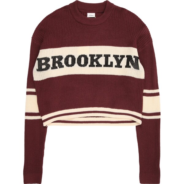 s.Oliver Sveter bordová / čierna / šedobiela 65814352