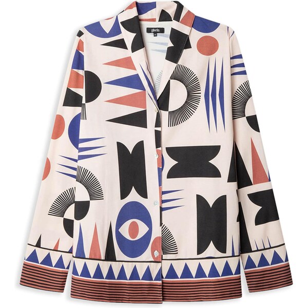 Gisela Pyžamo krémová / modrofialová / homárová / čierna 65891642