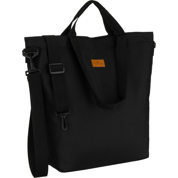 Peterson Čierna dámska taška shopper z polyesteru s vonkajším vreckom 65817301