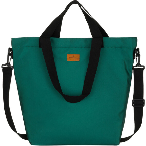 Peterson Veľká tmavozelená dámska taška shopper z polyesteru s 65817292