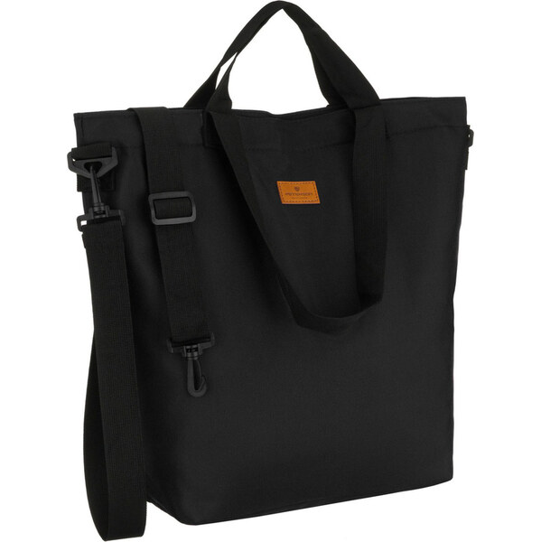 Peterson Veľká čierna dámska taška shopper z polyesteru s vonkajším 65817302