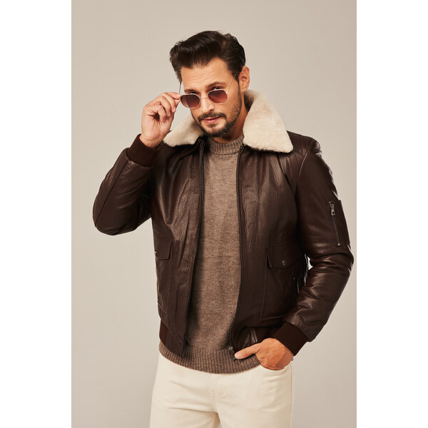 KONOPKA Pánska kožená letecká bunda militares 61972697